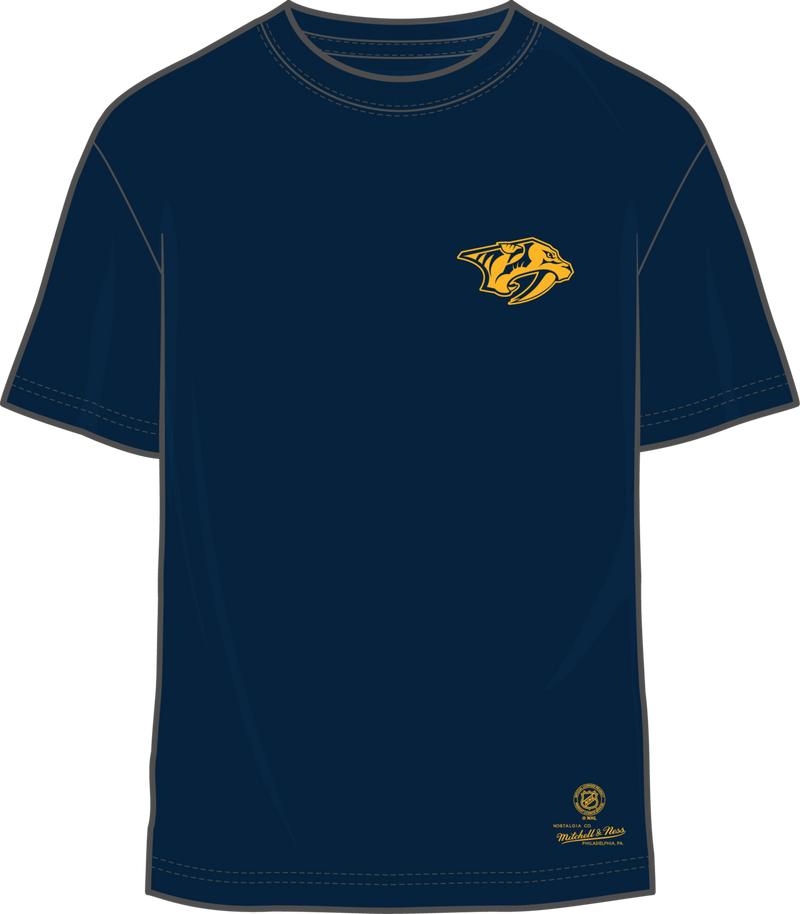 Mitchell & Ness Nashville Predators Navy Penalty Box 4.0 Arch T-Shirt
