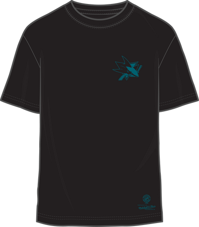 Mitchell & Ness San Jose Sharks Black Penalty Box 4.0 Arch T-Shirt