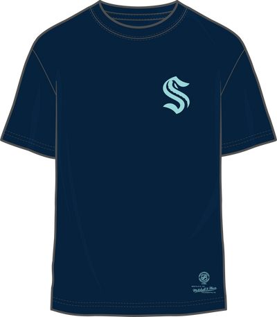 Mitchell & Ness Seattle Kraken Navy Penalty Box 4.0 Arch T-Shirt