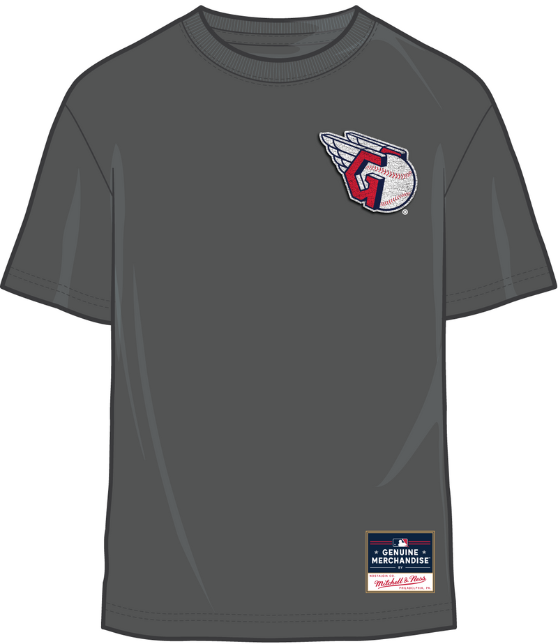 Mitchell & Ness Cleveland Guardians Charcoal Stadium Faded T-Shirt