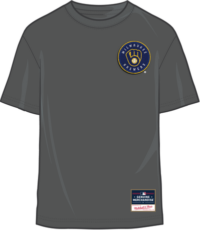 Mitchell & Ness Milwaukee Brewers Charcoal Stadium Faded T-Shirt