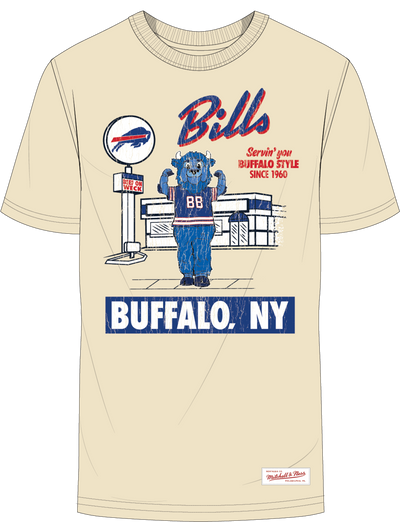 Mitchell & Ness Buffalo Bills Cream Deli T-Shirt