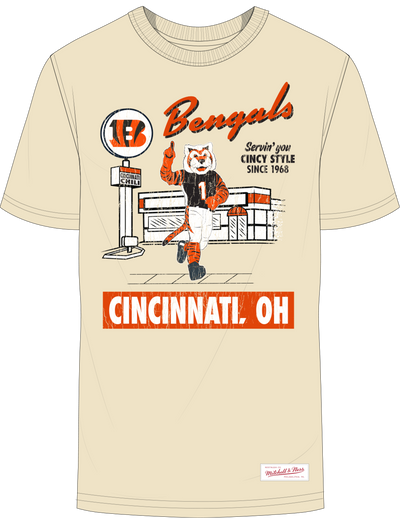 Mitchell & Ness Cincinnati Bengals Cream Deli T-Shirt