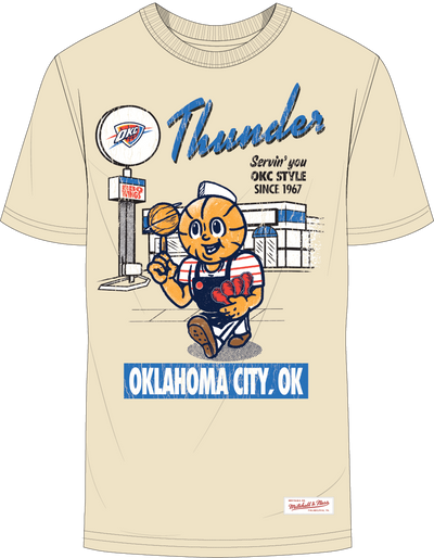 Mitchell & Ness Oklahoma City Thunder Cream Deli T-Shirt