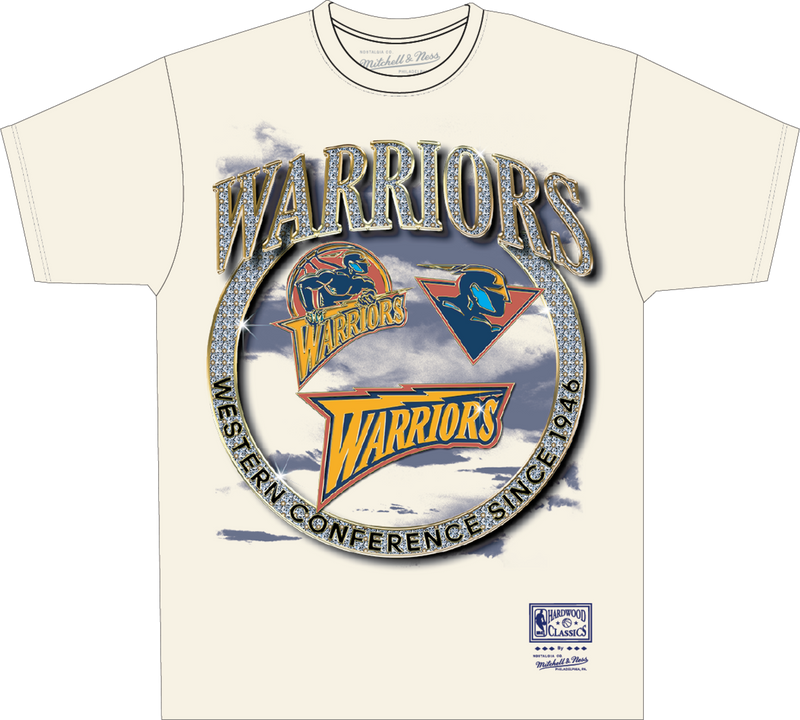 Mitchell & Ness Golden State Warriors Natural Hardwood Classics Crown Jewels T-Shirt