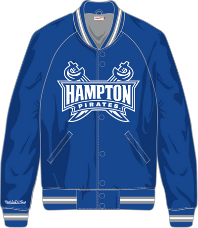 Mitchell & Ness Hampton University Royal Lightweight Satin Jacket