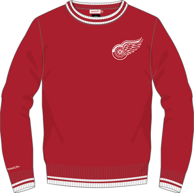 Mitchell & Ness Detroit Red Wings Scarlet Current Logo Throw It Back Sweater