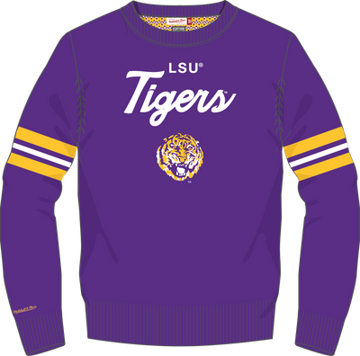 Mitchell & Ness Louisiana State University Purple Head Coach Sweater LSU Tigers