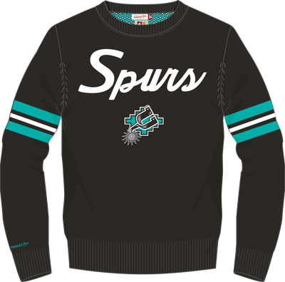 Mitchell & Ness San Antonio Spurs Black Head Coach Sweater