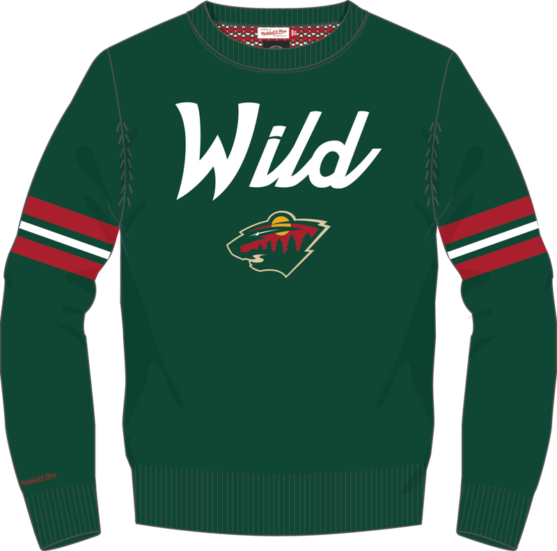 Mitchell & Ness Minnesota Wild Dark Green Head Coach Sweater