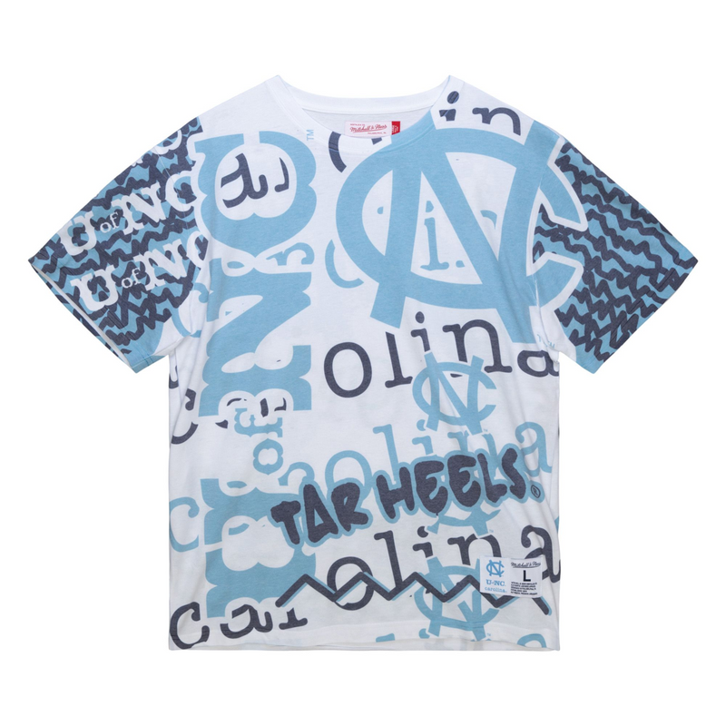 Mitchell & Ness University of North Carolina White Jumbotron 2.0 Sublimated T-Shirt