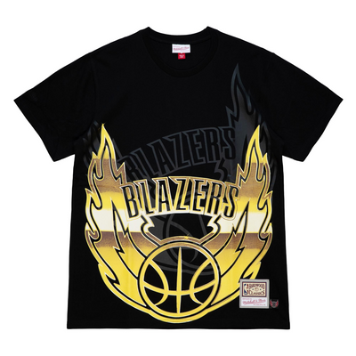 Mitchell & Ness Portland Trail Blazers Black Big Face 4.0 T-Shirt
