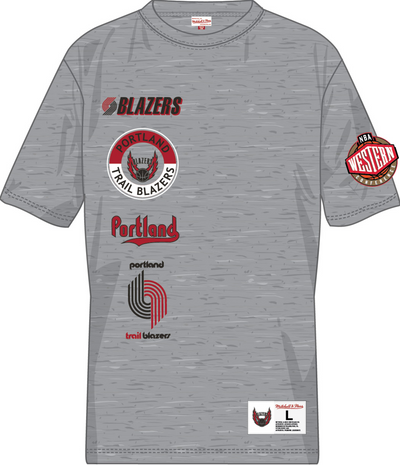 Mitchell & Ness Portland Trail Blazers Grey Heather M&N City Collection T-Shirt
