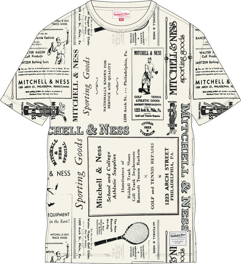 Mitchell & Ness Cream M&N Gt Ad T-Shirt