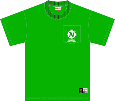 Mitchell & Ness Minnesota North Stars Kelly Green Premium Pocket T-Shirt