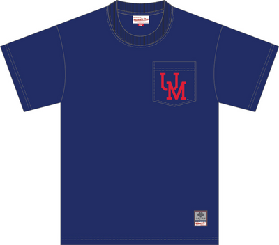 Mitchell & Ness University of Mississippi Royal Premium Pocket T-Shirt Ole Miss Rebels