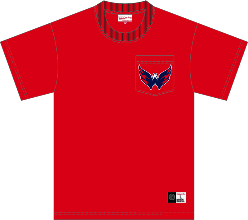 Mitchell & Ness Washington Capitals Scarlet Premium Pocket T-Shirt