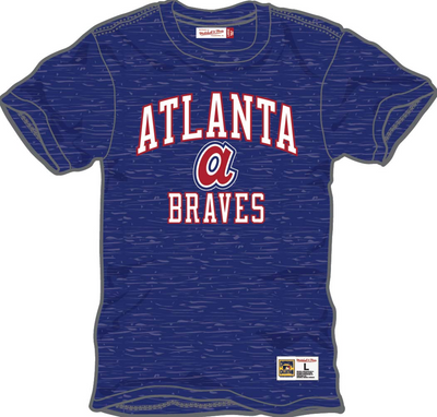 Mitchell & Ness Atlanta Braves Royal Vintage Logo Legendary Slub T-Shirt
