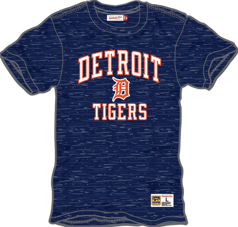 Mitchell & Ness Detroit Tigers Navy Vintage Logo Legendary Slub T-Shirt