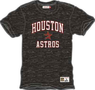 Mitchell & Ness Houston Astros Black Vintage Logo Legendary Slub T-Shirt