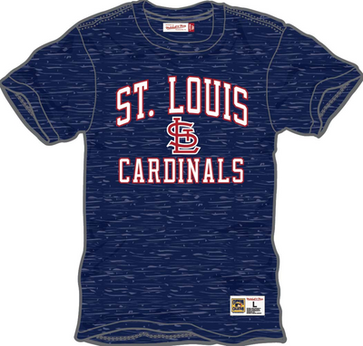 Mitchell & Ness St. Louis Cardinals Navy Vintage Logo Legendary Slub T-Shirt