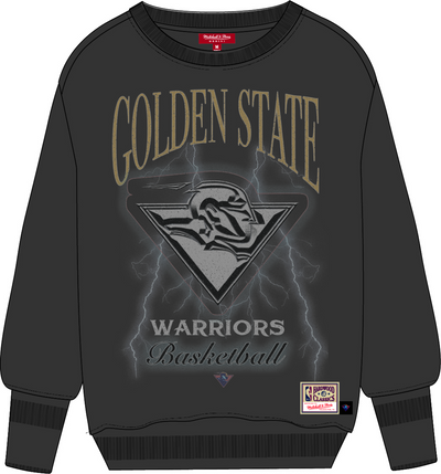 Mitchell & Ness Women's Golden State Warriors Grey Logo Lightweight Crew Sweatshirt 4.0