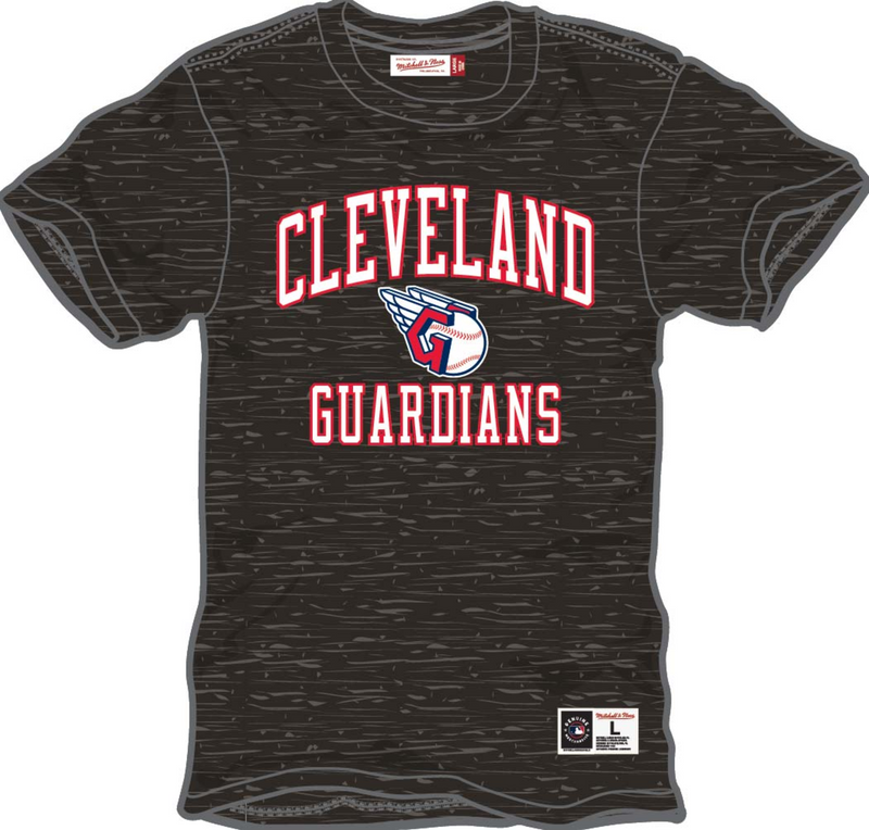 Mitchell & Ness Cleveland Guardians Black Current Logo Legendary Slub T-Shirt