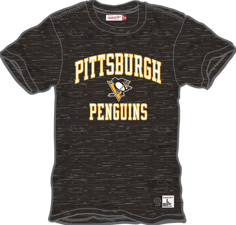 Mitchell & Ness Pittsburgh Penguins Black Current Logo Legendary Slub T-Shirt