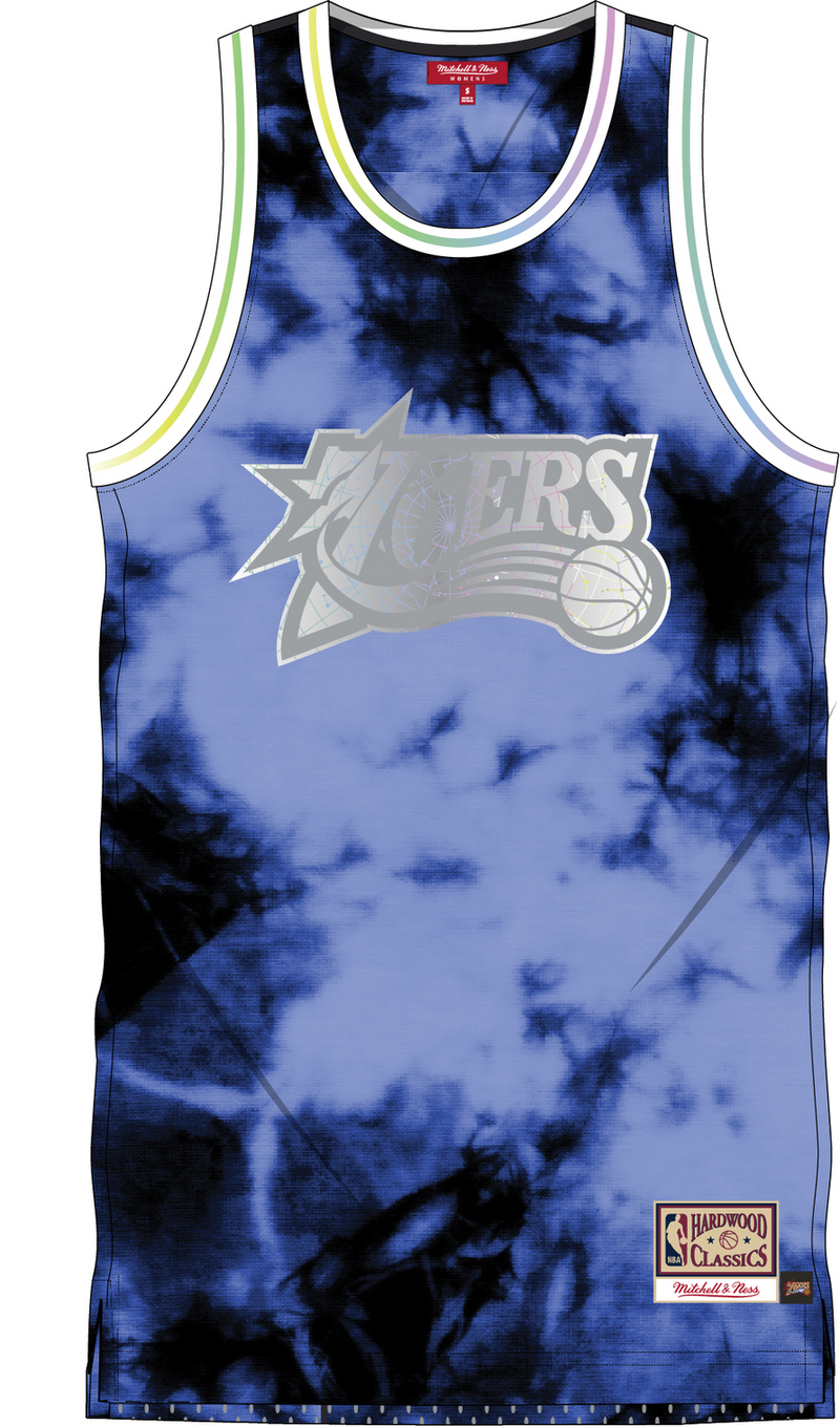 Mitchell & Ness Women's Philadelphia 76ers Blue Galaxy Tank Dress