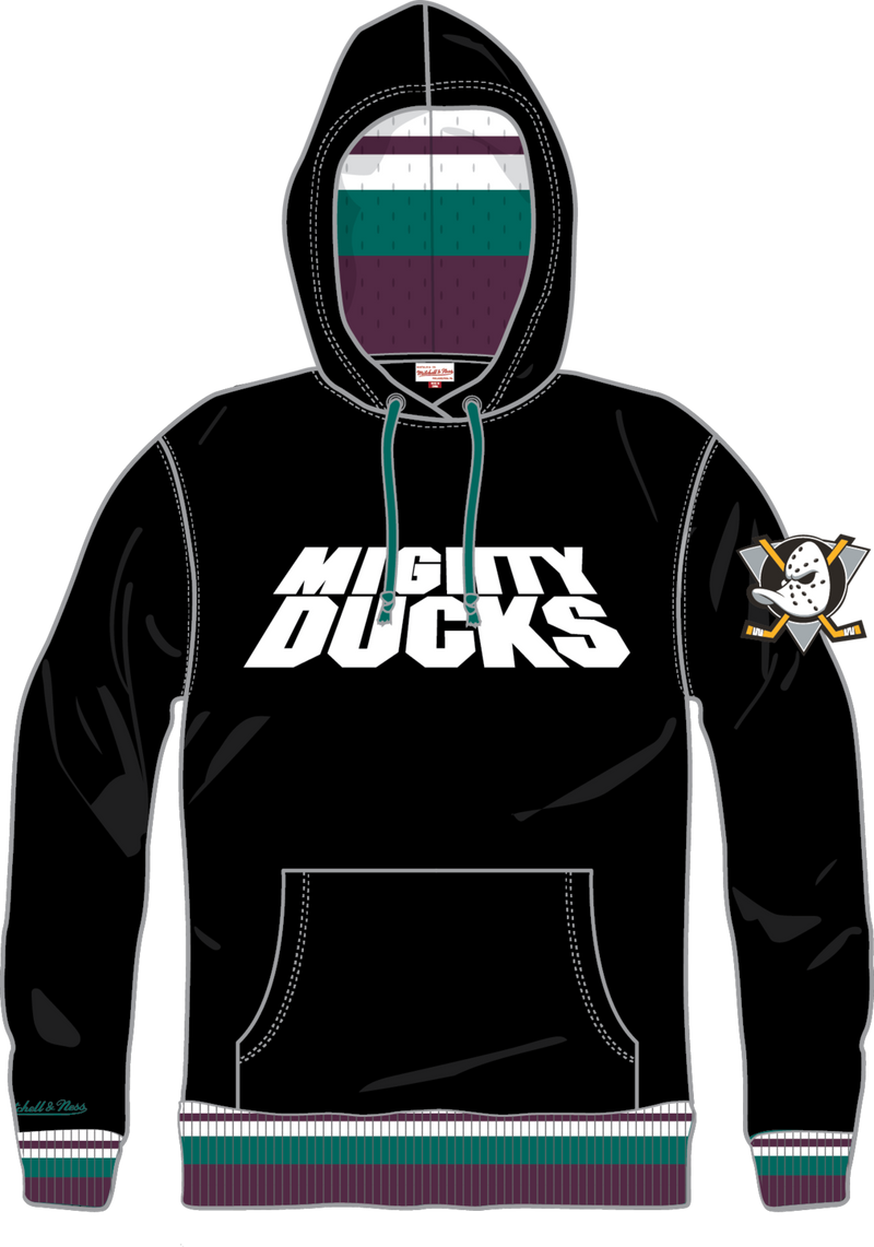 Mitchell & Ness Anaheim Ducks Black Playmaker Fleece Hoodie