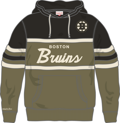 Mitchell & Ness Boston Bruins Black/Olive Head Coach Hoodie