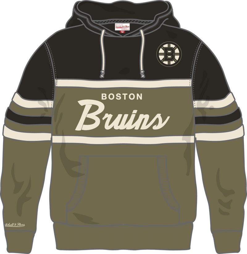 Mitchell & Ness Boston Bruins Black/Olive Head Coach Hoodie