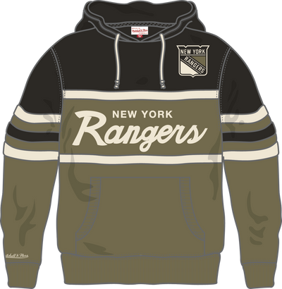 Mitchell & Ness New York Rangers Black/Olive Head Coach Hoodie