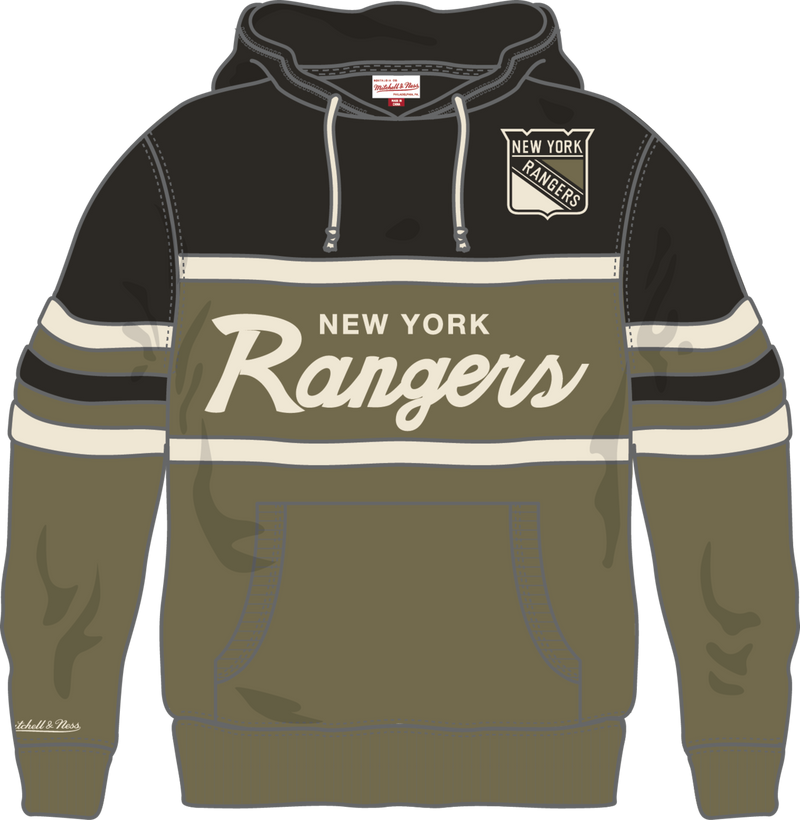 Mitchell & Ness New York Rangers Black/Olive Head Coach Hoodie