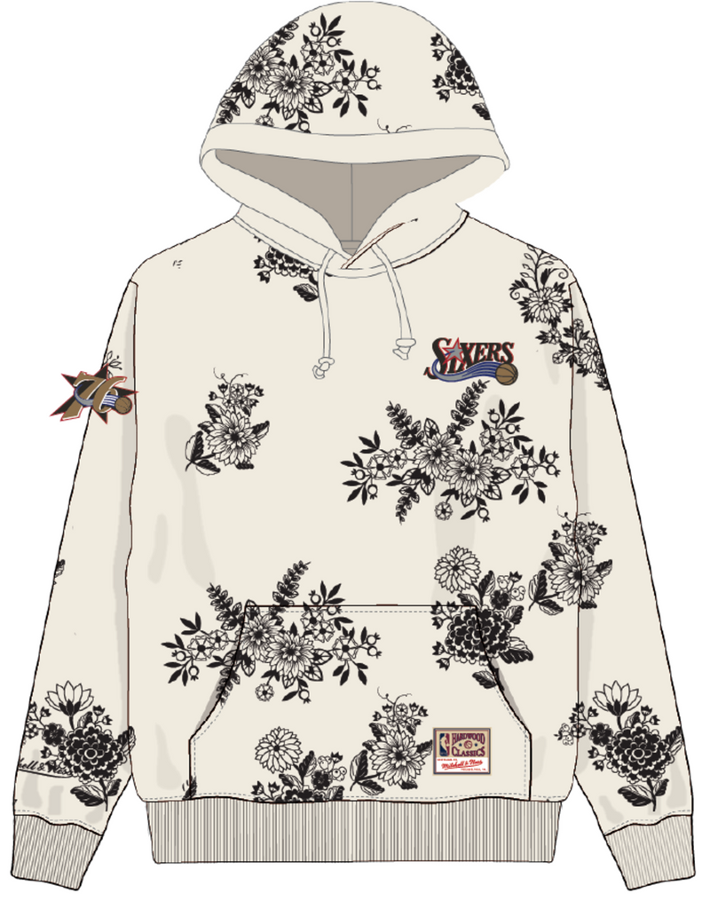 Mitchell & Ness Philadelphia 76ers Off White Morning Haze Hoodie