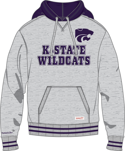 Mitchell & Ness Kansas State University Heather Grey Current Logo Off Season Fleece Hoodie Wildcats