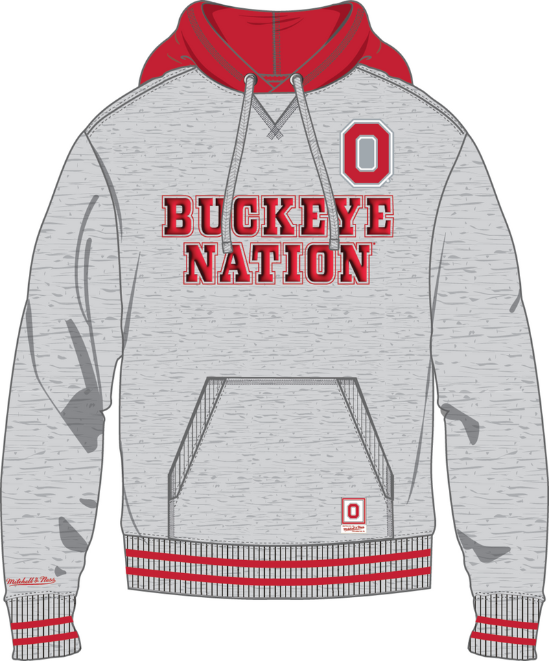 Mitchell & Ness Ohio State Buckeyes Heather Grey Off Season Fleece Hoodie