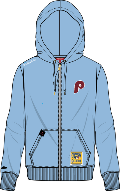 Mitchell & Ness Women's Philadelphia Phillies Light Blue Lightweight Full Zip Hoodie