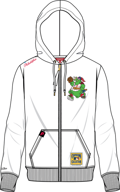 Mitchell & Ness Women's Philadelphia Phillies White Lightweight Full Zip Hoodie