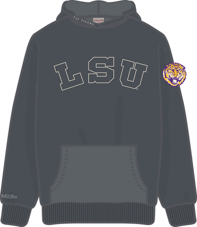 Mitchell & Ness Louisiana State University Dark Grey Heritage Hues Fleece Hoodie LSU Tigers