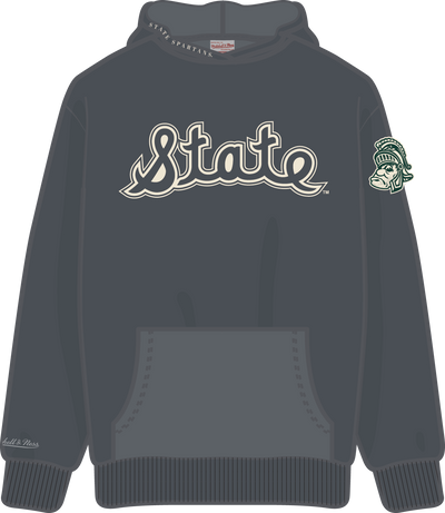Mitchell & Ness Michigan State Spartans Dark Grey Heritage Hues Fleece Hoodie