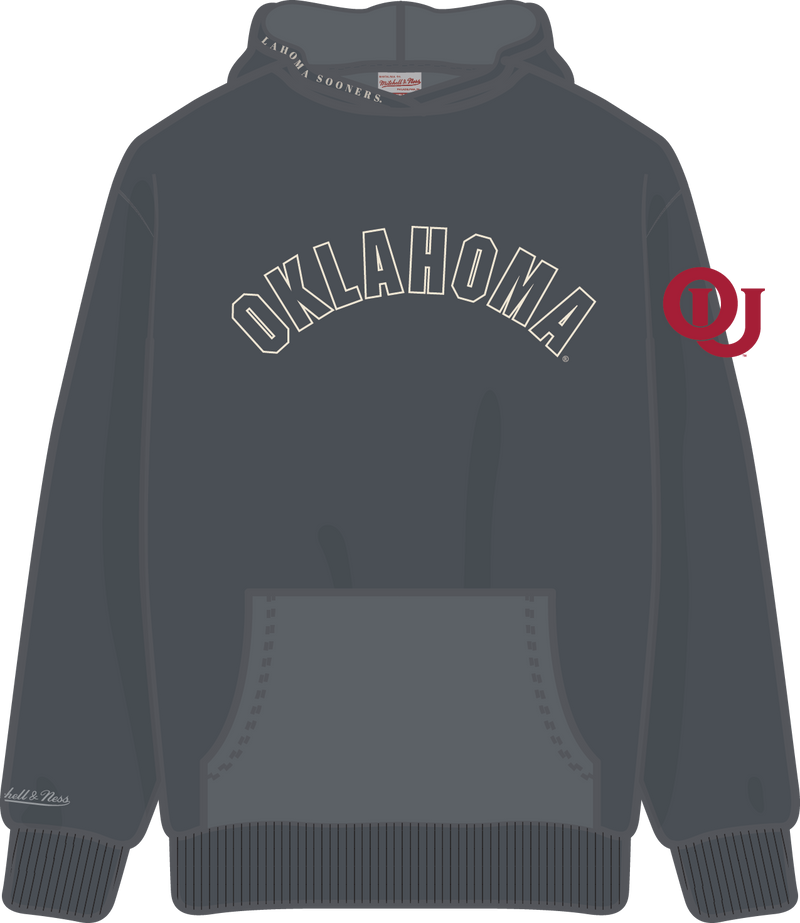 Mitchell & Ness University of Oklahoma Dark Grey Heritage Hues Fleece Hoodie Sooners