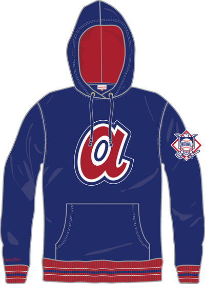 Mitchell & Ness Atlanta Braves Royal Playoff Win Lightweight Fleece Hoodie