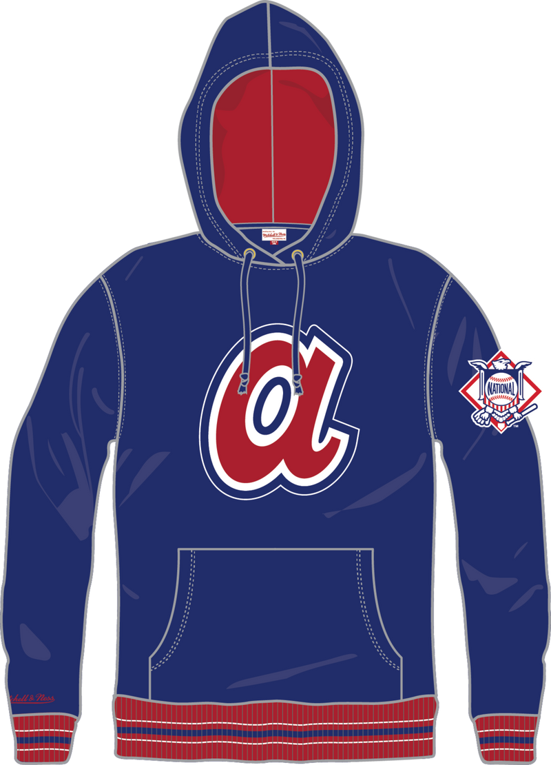 Mitchell & Ness Atlanta Braves Royal Playoff Win Lightweight Fleece Hoodie