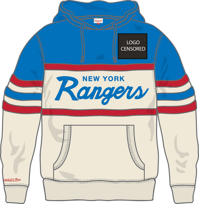 Mitchell & Ness New York Rangers Cream/French Blue 100th Anniversary Head Coach Hoodie