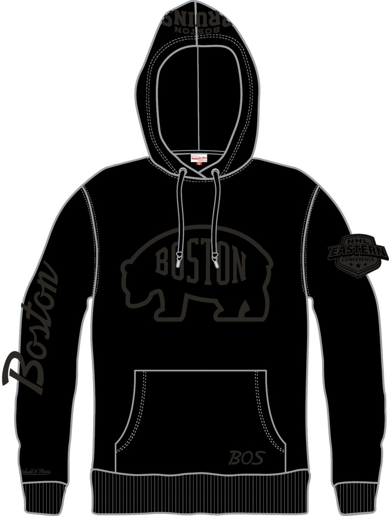 Mitchell & Ness Boston Bruins Black Phantom Fleece Hoodie