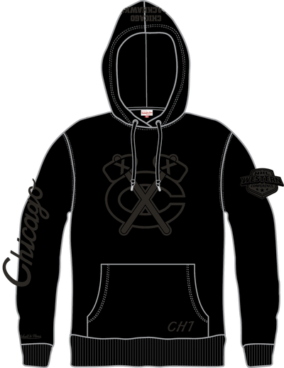 Mitchell & Ness Chicago Blackhawks Black Phantom Fleece Hoodie