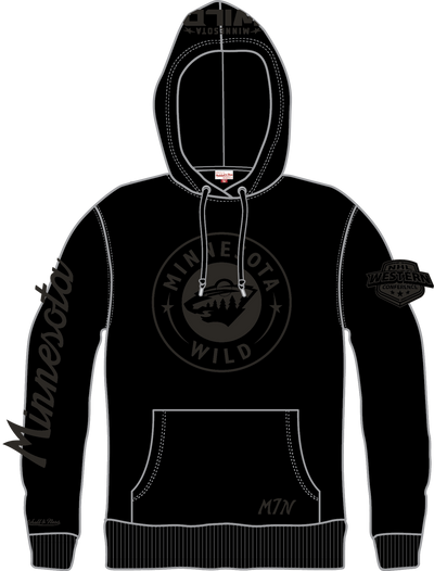 Mitchell & Ness Minnesota Wild Black Phantom Fleece Hoodie