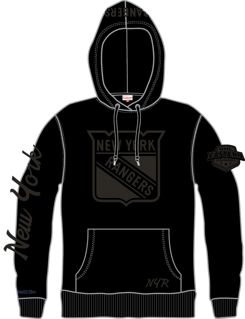 Mitchell & Ness New York Rangers Black Phantom Fleece Hoodie