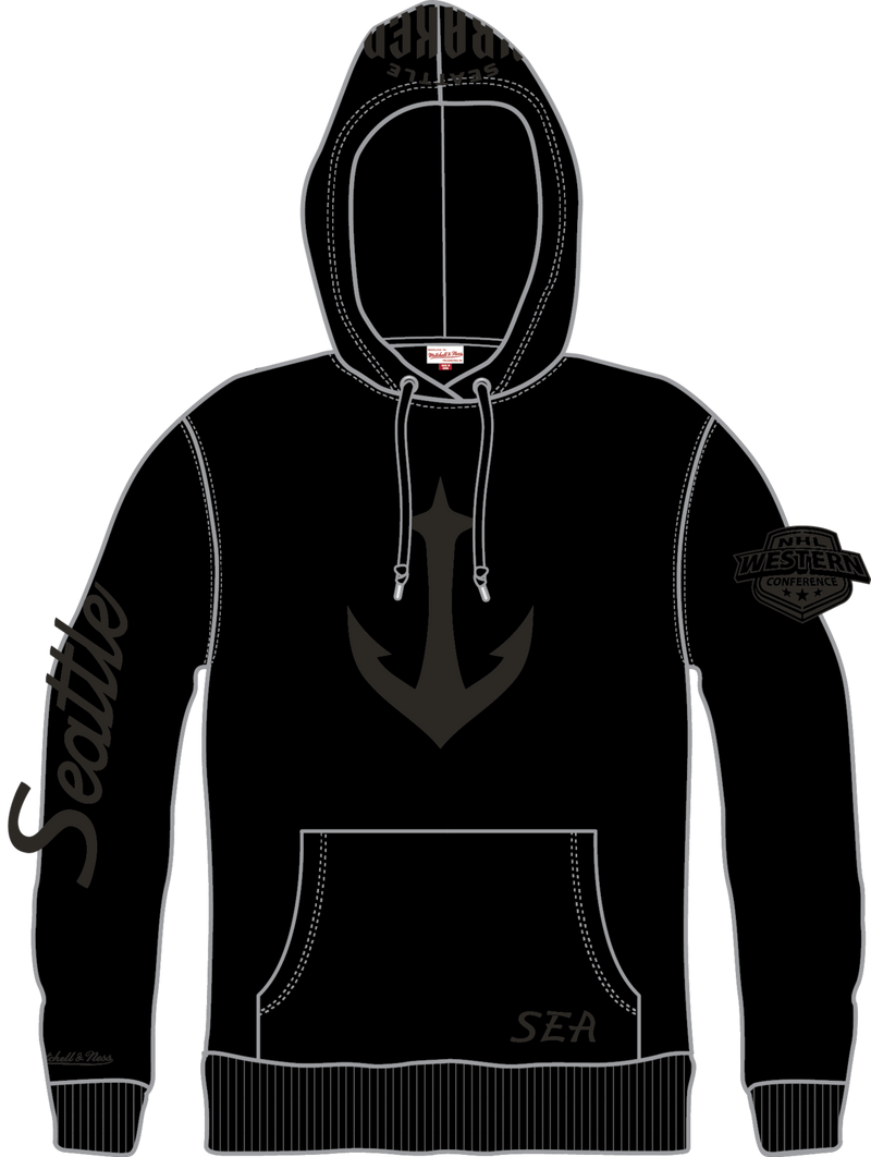Mitchell & Ness Seattle Kraken Black Phantom Fleece Hoodie